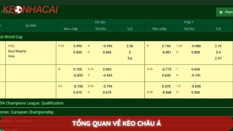 Kèo châu Á là gì? Hướng dẫn đọc kèo chấp từ A-Z chi tiết 2 Tổng quan về kèo châu Á