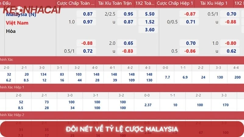 Đôi nét về tỷ lệ cược Malaysia